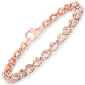 3.75 Ct Round Pink Morganite Bezel Rose Gold Over Silver Inline Tennis Bracelet by Fine Color Jewels