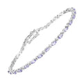 3.78 Ct Marquise Violet Tanzanite Prong Sterling Silver Tennis Bracelet by Fine Color Jewels