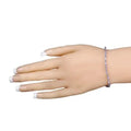 3.78 Ct Marquise Violet Tanzanite Prong Sterling Silver Tennis Bracelet by Fine Color Jewels