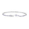 3.78 Ct Marquise Violet Tanzanite Prong Sterling Silver Tennis Bracelet by Fine Color Jewels