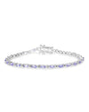 3.78 Ct Marquise Violet Tanzanite Prong Sterling Silver Tennis Bracelet