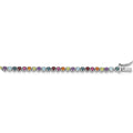 3.79 Ct Round Multicolor Multi-Gemstone Prong Sterling Silver Tennis Bracelet by Fine Color Jewels