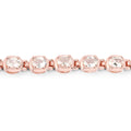 3.90 Ct Oval Pink Morganite Prong 14K Rose Gold Plated Silver Tennis Bracelet by Fine Color Jewels