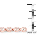 3.90 Ct Oval Pink Morganite Prong 14K Rose Gold Plated Silver Tennis Bracelet by Fine Color Jewels