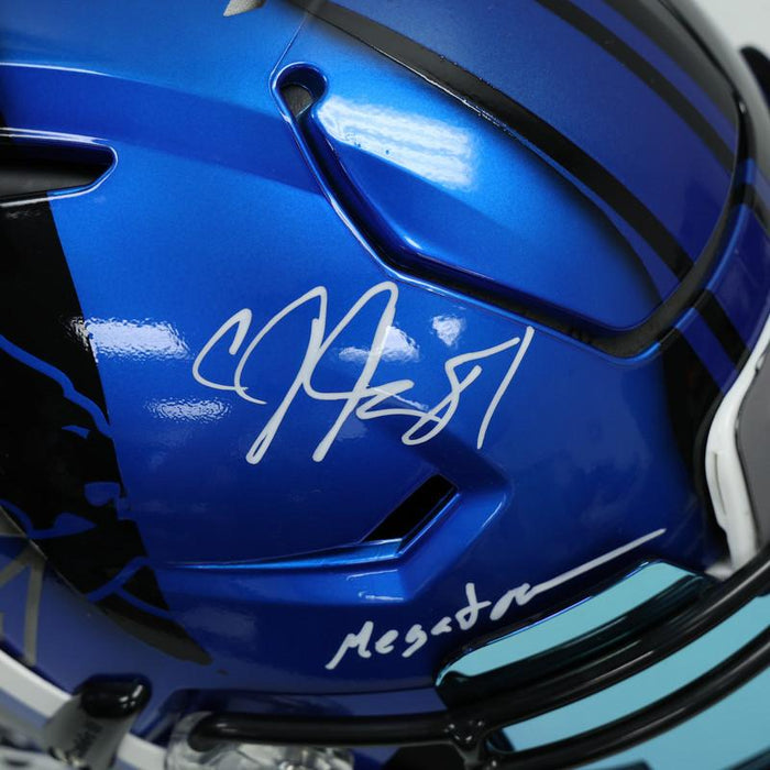 Calvin Johnson Signed Lions Full-Size Authentic On-Field Custom Painted Speedflex Helmet Inscribed "Megatron" (Schwartz) by Price Is Right Miami