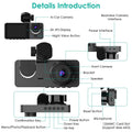 3 Channel Dash Cam Front Inside Rear Vehicle Driving Recorder Car DVR by DailySale