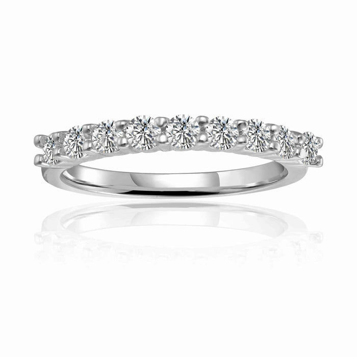 Half Eternity Band Moissanite Ring by Fine Color Jewels