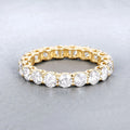 3 ct Round Lab Grown Diamond Prong 14K Yellow Gold Eternity Band Ring by Fine Color Jewels