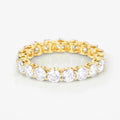 3 ct Round Lab Grown Diamond Prong 14K Yellow Gold Eternity Band Ring by Fine Color Jewels