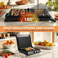 3-in-1 Electric Indoor Non-Stick Grill & Panini Press Sandwich Maker with Adjustable Temperature Control and Grease Tray by DailySale
