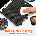3-in-1 Electric Indoor Non-Stick Grill & Panini Press Sandwich Maker with Adjustable Temperature Control and Grease Tray by DailySale