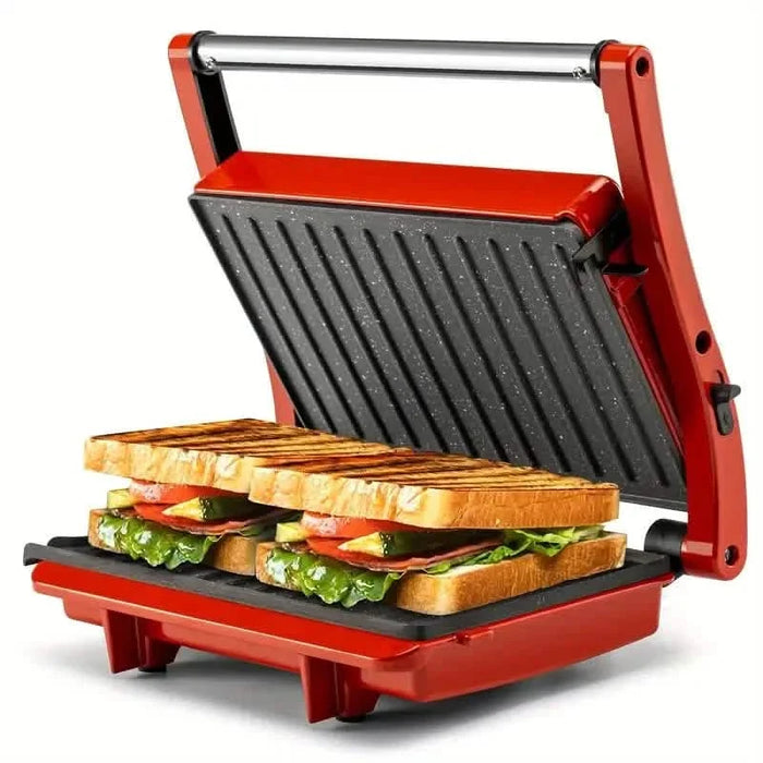 3-in-1 Electric Indoor Non-Stick Grill & Panini Press Sandwich Maker with Adjustable Temperature Control and Grease Tray by DailySale