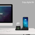3-in-1 Silicone Charging Station Dock for Apple Watch AirPods and iPhone + 2 Lightning Cables by DailySale