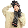 3-in-1 Soft Warm Thick Cable Knitted Beanie Hat Scarf and Gloves Winter Set by DailySale