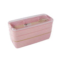 3-Layer Stackable Bento Box Japanese Lunch Box Kit with Spoon & Fork by DailySale