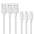 3-Pack: 10 Foot Braided Lightning Cables by DailySale