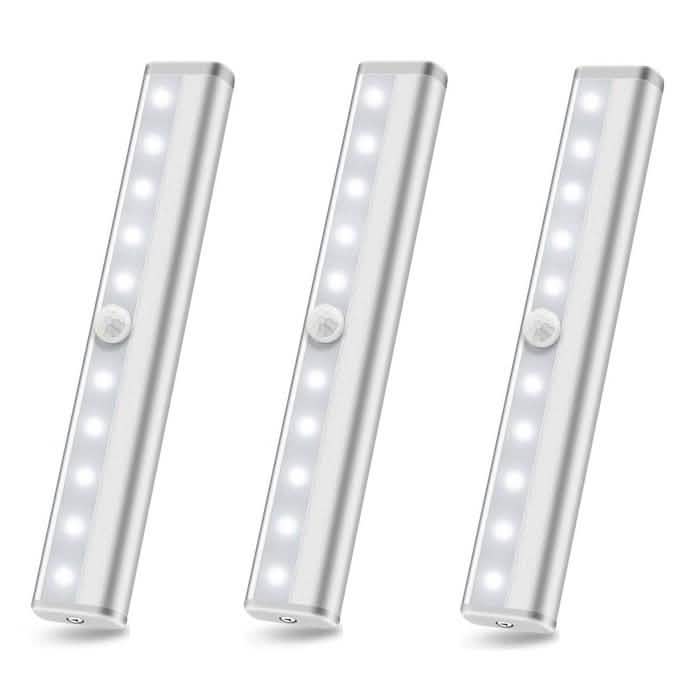 3-Pack: 10-LED Motion Sensor Stick on Light Bars by DailySale