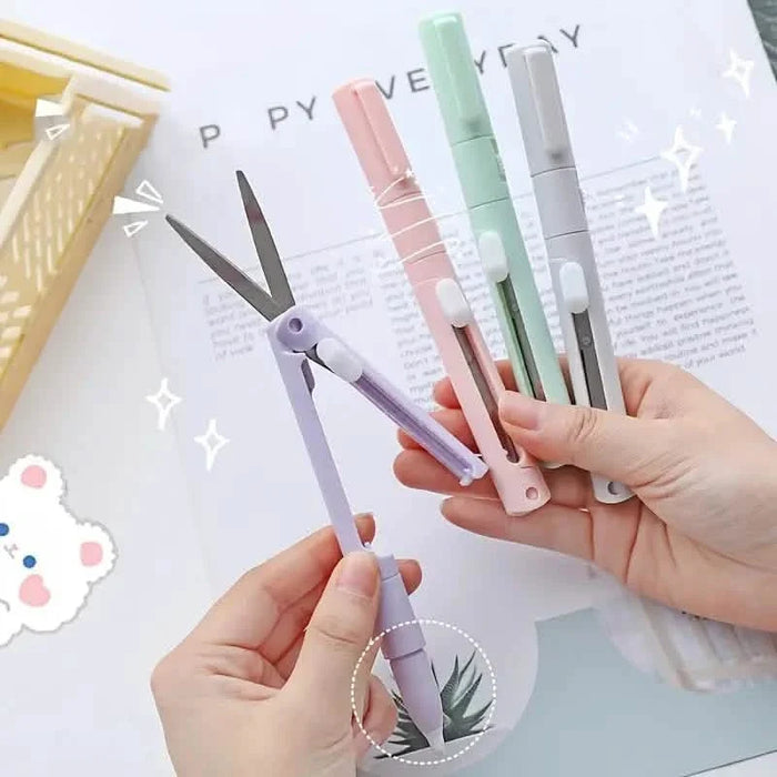 3-Pack: 2-in-1 Pen Style Scissors with Paper Cutter by DailySale