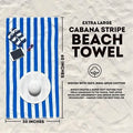 3-Pack: 30" x 60" Ultra-Soft 100% Cotton Striped Pool Cabana Hotel Beach Towels by DailySale