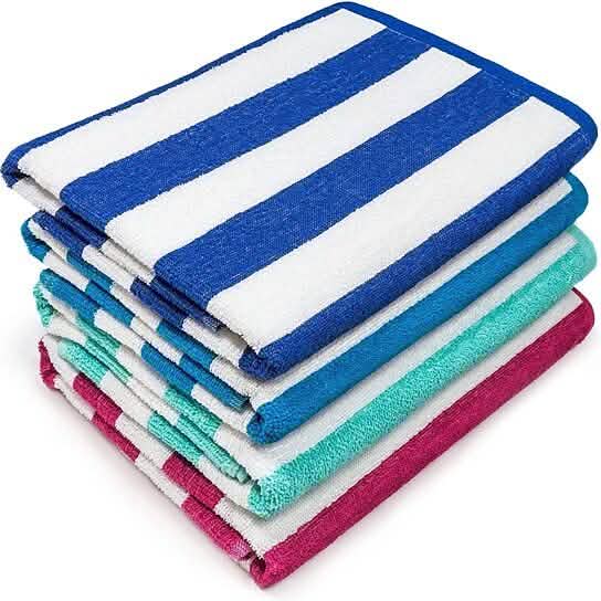 3-Pack: 30" x 60" Ultra-Soft 100% Cotton Striped Pool Cabana Hotel Beach Towels by DailySale