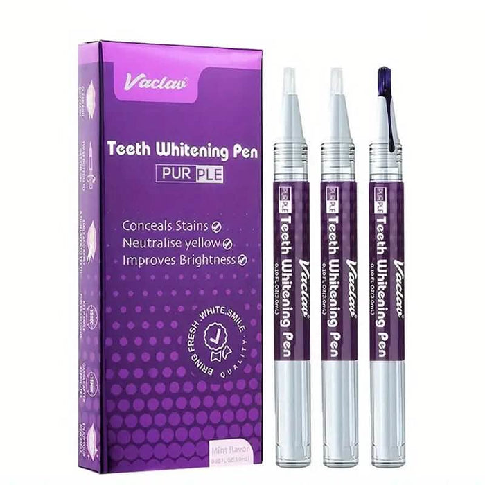3-Pack: 3ml/0.1fl oz Mint Flavor Purple Teeth Whitening Gel Pen by DailySale