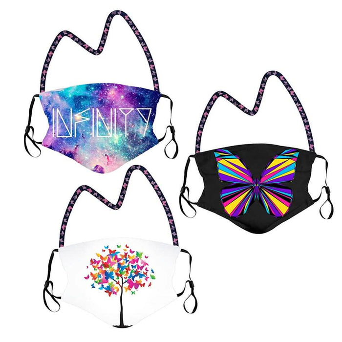 3-Pack: Anti-Lost Easy To Carry Reusable Cotton Face Mask With Lanyard Leash by DailySale