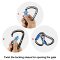 3-Pack: Auto Locking Rock Climbing Carabiner Clips Heavy Duty Caribeaners D-Shaped by DailySale