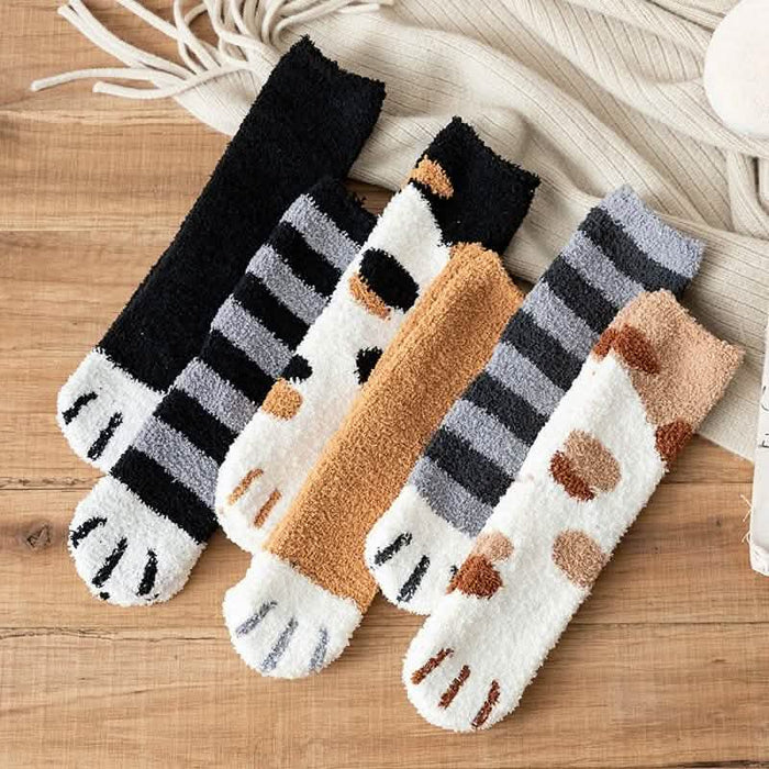 3-Pack: Autumn and Winter Cat Claws Socks by DailySale