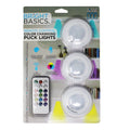 3-Pack: Bright Basics Color Changing Wireless LED Puck Lights w/ Remote Control by DailySale