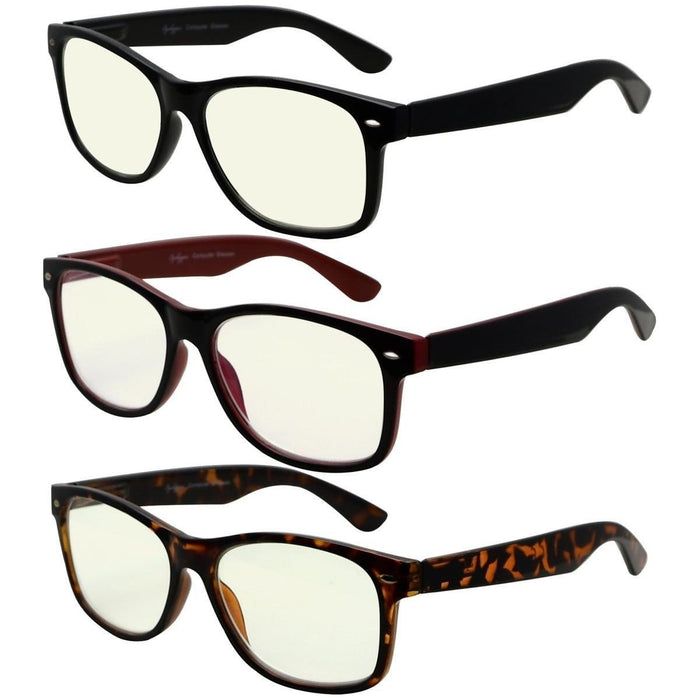 3 Pack Classic Blue Light Filter Reading Glasses UV109 by Pasteur Pharmacy