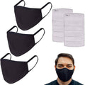 3-Pack: Cotton Reusable Face Masks with 10 Filters by DailySale