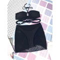 3-Pack: Criss Cross Halter Bikini Swimsuit & Beach Skirt by DailySale