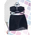 3-Pack: Criss Cross Halter Bikini Swimsuit & Beach Skirt by DailySale