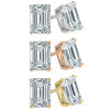 3-Pack Emerald Cut Crystal Stud Earrings Set by Elements of Love