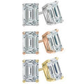 3-Pack Emerald Cut Crystal Stud Earrings Set by Elements of Love by DailySale