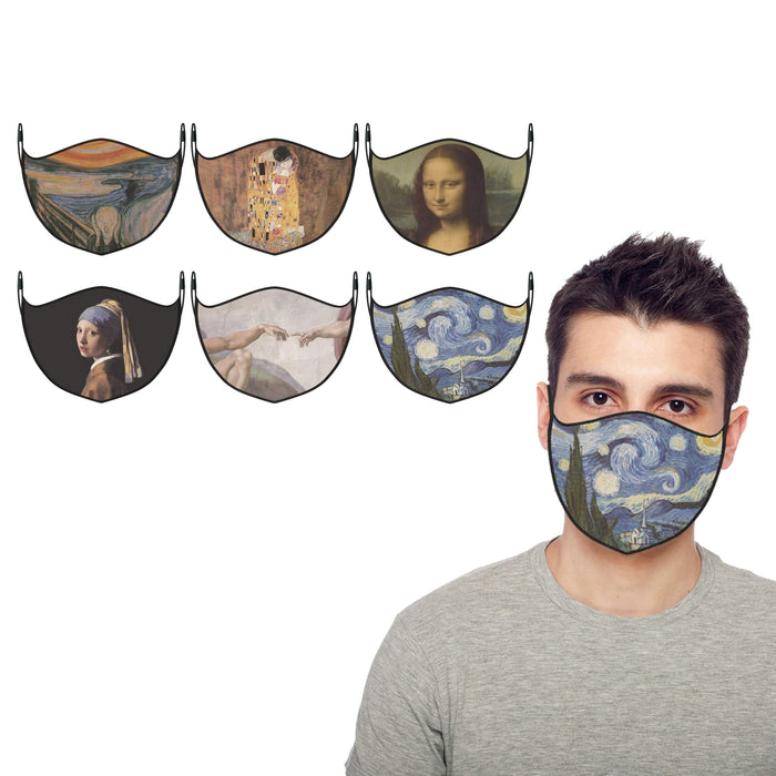 3-Pack: Famous Art Paintings Reusable and Washable 2-Layer Non-Medical Face Mask by DailySale