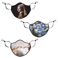 3-Pack: Famous Art Paintings Reusable and Washable 2-Layer Non-Medical Face Mask by DailySale