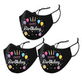 3-Pack: Happy Birthday Double Layered Reusable Face Mask With Adjustable Earloops by DailySale