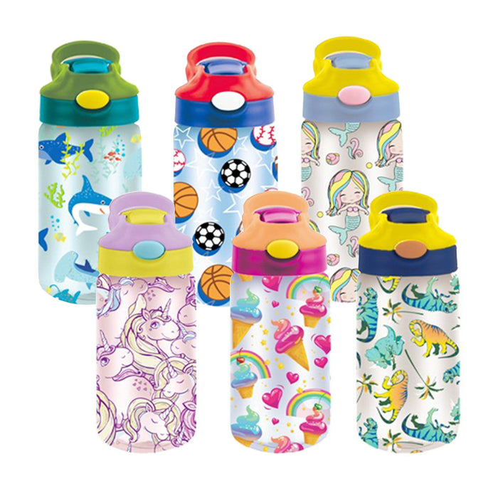 3-Pack: Kids Assorted Water Bottles with Auto Straw by DailySale