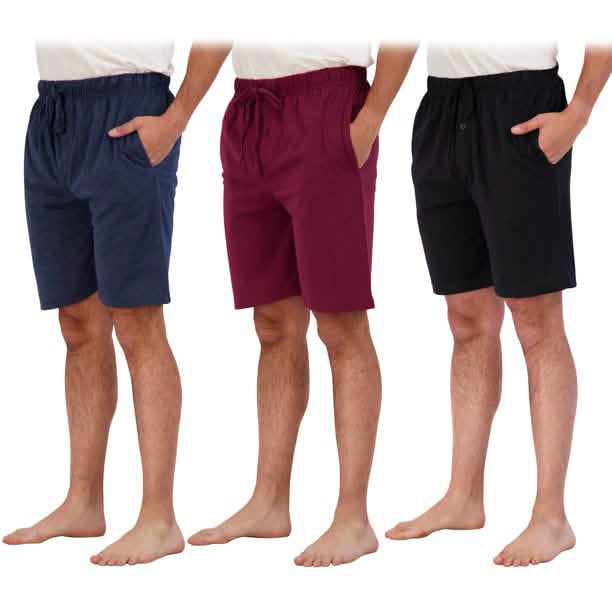 3-Pack: Men's Cotton Lounge Shorts with Pockets by DailySale