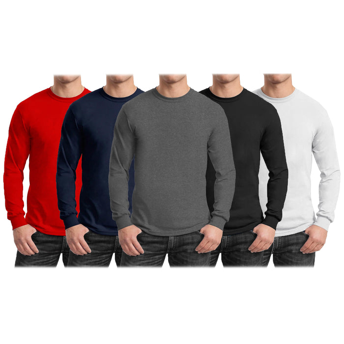 3-Pack: Men's Crew Neck Long Sleeve Classic Tee by DailySale