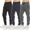 3-Pack: Men's Fleece Active Joggers with Zipper Pockets by DailySale