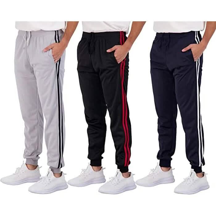 3-Pack: Men's Fleece Active Tricot Joggers with Pockets by DailySale