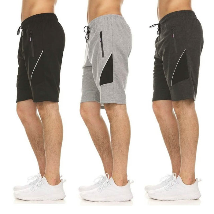 3-Pack: Men's French Terry Shorts with Zipper Pockets by DailySale