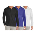 3-Pack: Men's Long Sleeve Pique Polo Shirts by DailySale