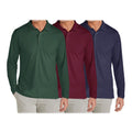 3-Pack: Men's Long Sleeve Pique Polo Shirts by DailySale