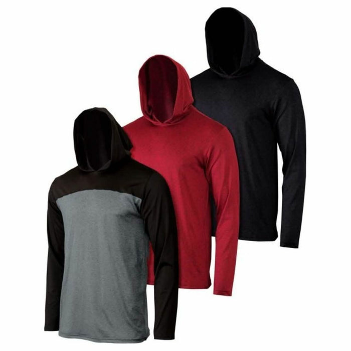 3-Pack: Men's Moisture Wicking Active Athletic Pullover Hoodies by DailySale