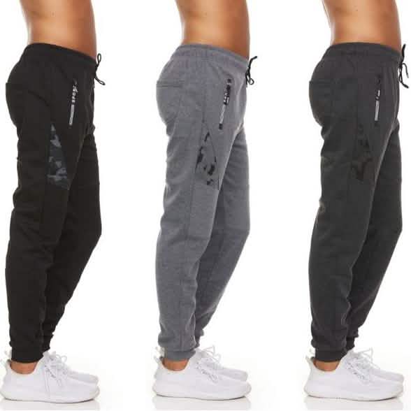 3-Pack: Men's Moisture-Wicking Jogger Pants with Zipper Pockets by DailySale