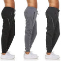 3-Pack: Men's Moisture-Wicking Jogger Pants with Zipper Pockets by DailySale