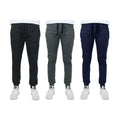 3-Pack: Men's Slim Fitting French Terry Jogger Lounge Pants with Zipper Pockets by DailySale